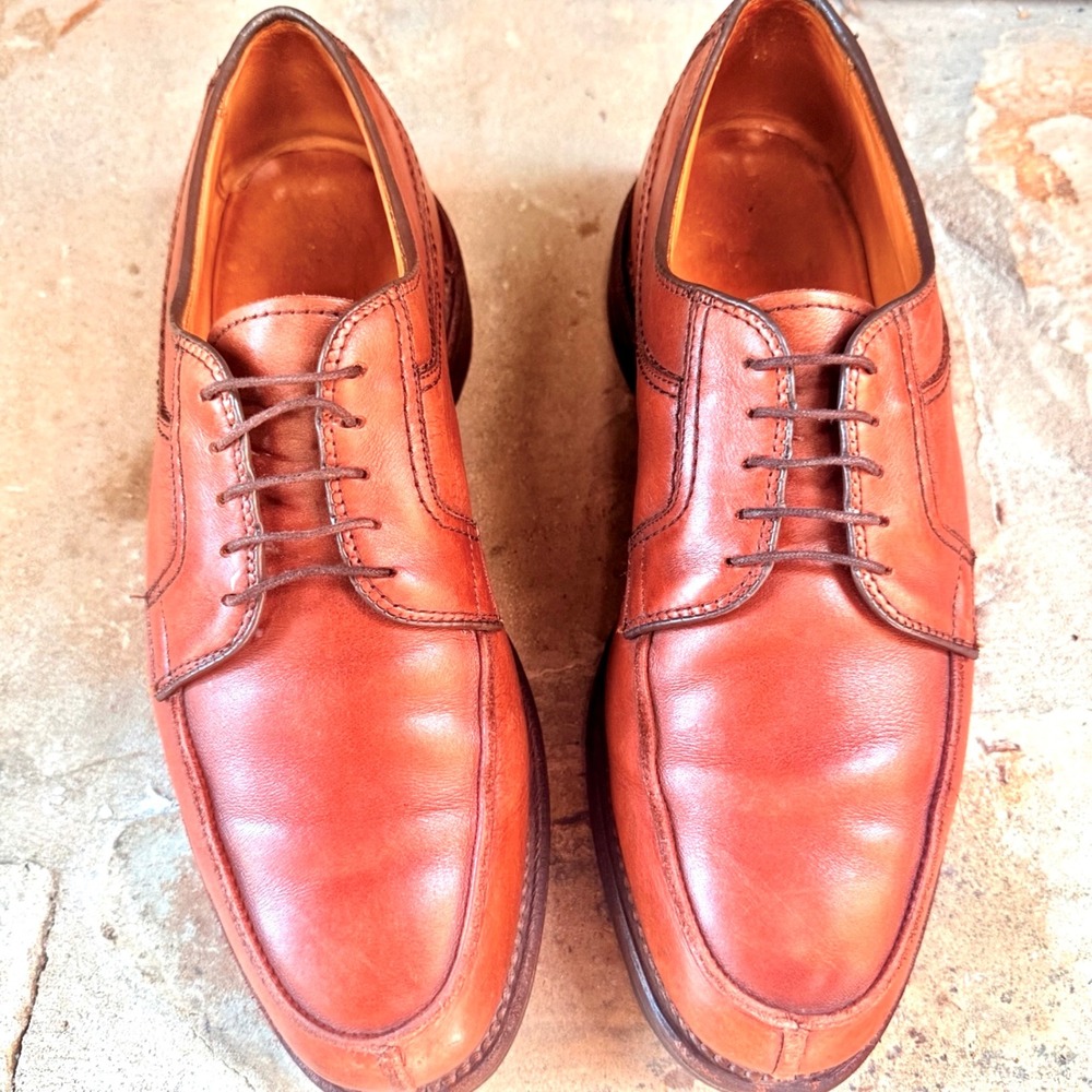 Allen Edmonds Stockbridge 3754 Cognac Brown Split Toe Derby Shoes 8.5 D